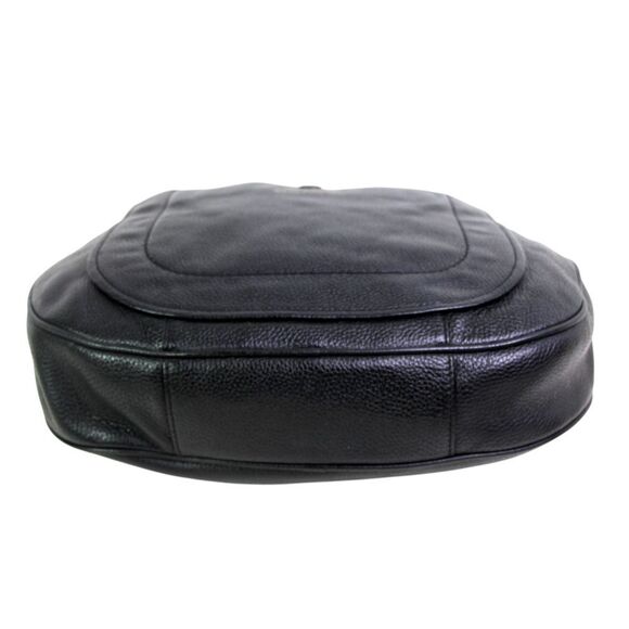 ROOMY Marc Jacobs NY BLACK GENUINE LEATHER FLAP HOBO SHOULDER BAG PURSE HANDBAG - Picture 6 of 16